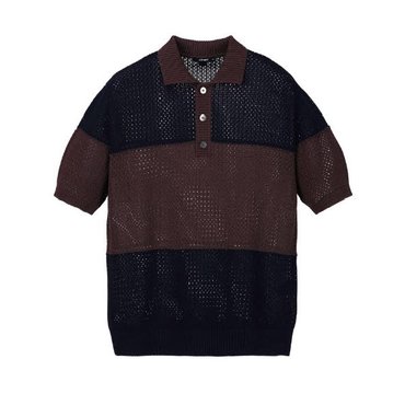 알레그리 다크브라운 《Rugby crochet》카라넥 니트(ARSW5B502W3)