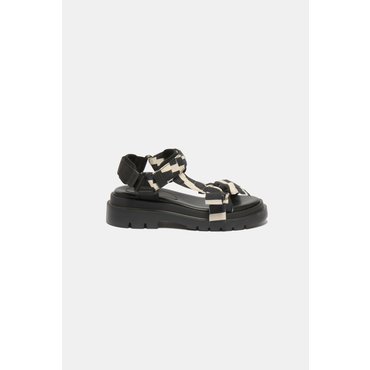 슈콤마보니 Stripe ribbon sandal(black) DG2AM25036BWX