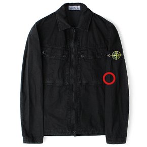 [명품] 스톤 아일랜드 하자/23FW 스톤 투포켓 집업 셔츠형자켓 블랙