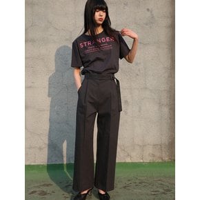 Gwen Waist String Cotton Slacks_Charcoal