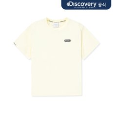 디스커버리키즈 키즈 프레시벤트 에센셜 스몰로고 냉감 반팔티셔츠 (L/CREAM)