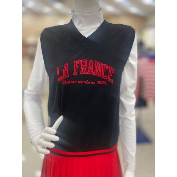 [여주점] 여성 등판 스트라이프 V넥 스웨터 베스트 GP322LKV82