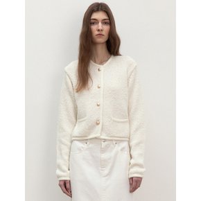 tweed texture sweat jacket (ivory)