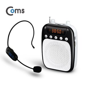 엠지솔루션 MG/ [WW328]Coms 휴대용 FM 무선 마이크 앰프 스피커 블랙