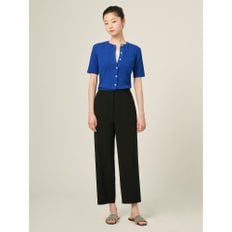 폴리 혼방 배기핏 팬츠  블랙 (BF5321C095)