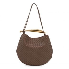 우먼 Bottega Veneta Sardine 인트레치아토 크로스백 숄더백 2562 타우페 Grey M Brass 7220000