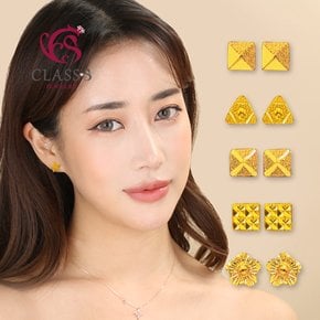 순금24K 미니귀걸이2+18K장식_0.80g~0.89g 6종