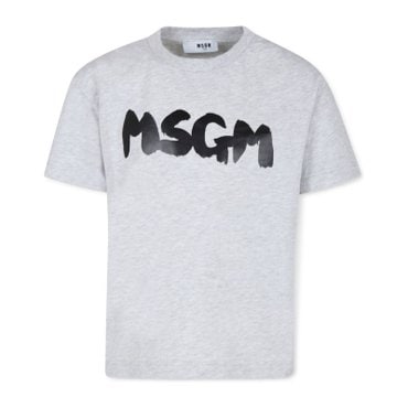 MSGM [해외배송] 엠에스지엠 주니어 반팔티셔츠 F4MSJUTH054 107 GRIGIO MELANGE CHIARO