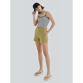 4 POCKET LINEN SHORTS (MUSTARD)