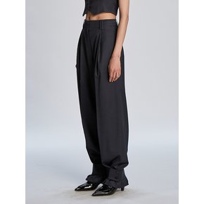 FLAP DETACHABLE WIDE PANTS (NAVY)