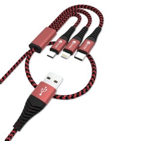 고속충전케이블 레드 메탈 패브릭 USB3선 케이블 2M C타입 5핀 8핀