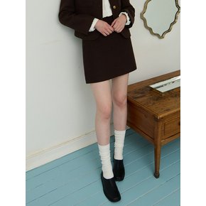 Jane Tweed Mini Skirt - Brown