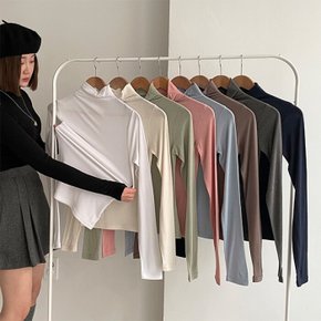 / 온도 소프트 슬림핏 기모 반목 폴라 티셔츠