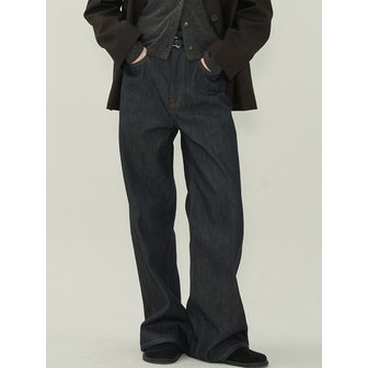 모트 논페이드 스티치 데님-Navy