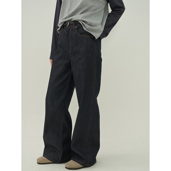 논페이드 스티치 데님-Navy