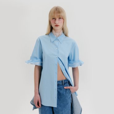 EENK Lace Layerd Shirt - Sky Blue