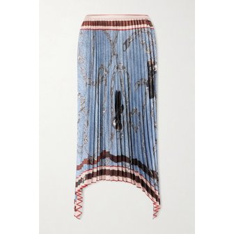 아크네스튜디오 플리츠 프린트 새틴 미디 스커트 46376663162964252