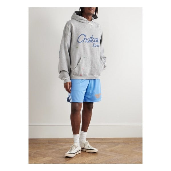 베니스 코트 와이드 레그 로고 웨빙 트리밍 메쉬 쇼츠 46376663162903312