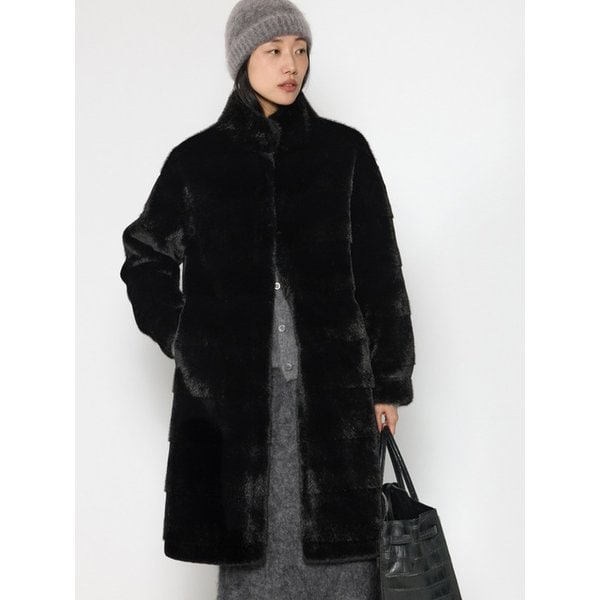 SHEARED MINK FAUX FUR COAT