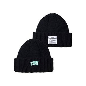 BUBBLE EMBROIDERED BEANIE BLACK