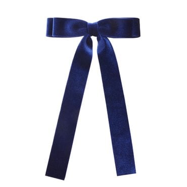 키즈스퀘어 [메르시밴드] 룩앳미 벨벳 긴꼬리 리본 자동핀 (Navy)