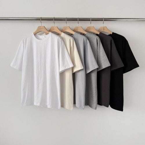 보블리에 / (6color) 보이 루즈핏 반팔 무지 티셔츠