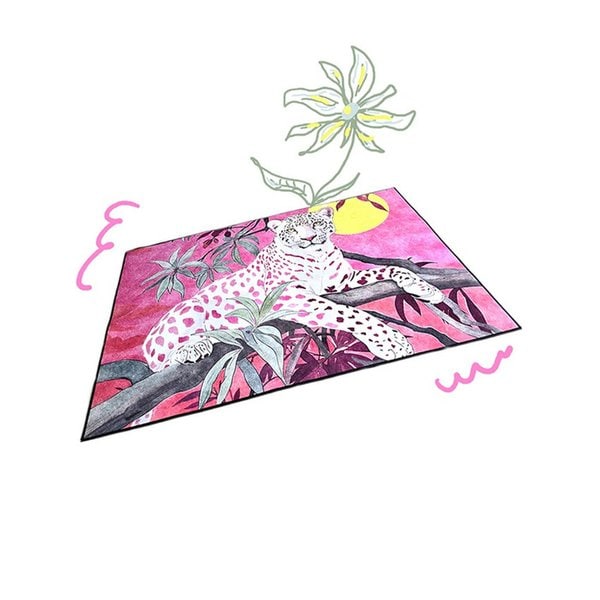 핑크밤에 호랑이 소프트 러그