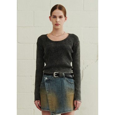 플랙진 PLAC SCOOP NECK WASHING KNIT PWTH3NTL76W