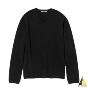 오라리 FELTED WOOL KNIT V-NECK PO BLACK (A23AP02SF) (펠티드 울 브이넥 니트)