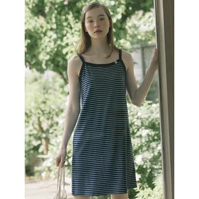 Jemma Stripe Sleeveless Dress - Navy