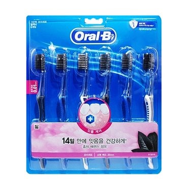 오랄비 Oralb 오랄비 초미세모 블랙티 6개입