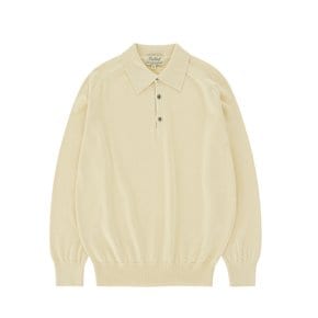 Cotton standard saddle Polo Knit (Ecru)