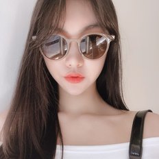 / 아이보리 코코아 라운드 둥근 뿔테 선글라스 UV400