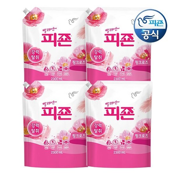 섬유유연제 핑크로즈 2.3L 리필 x 4개