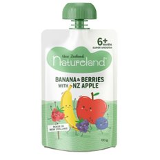 네이처랜드 바나나 베리 사과 퓨레 이유식 6m+ Natureland Banana & Berries 120g 8개