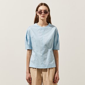 Cotton Dart Short-Sleeved Top_BLUE