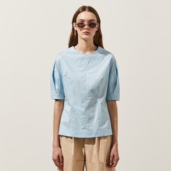 ahwe Cotton Dart Short-Sleeved Top_BLUE