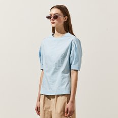 Cotton Dart Short-Sleeved Top_BLUE