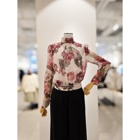 [파주점] 백 오픈 프린팅 스카프넥 블라우스 CR9A0BL011