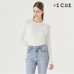 정상가:39,000원  데일리 실키 라운드 심플 긴팔 티셔츠 (L42LTS04)