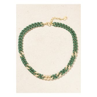 SHAY 셰이 주얼리 에센셜 링크 18k 골드 세라믹 다이아몬드 네크리스 그린 1647597356903712