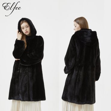 진도 엘페 [진도 Elfee] 휘메일 밍크 후드 코트(E7W3EC08)