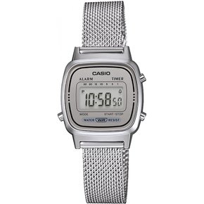 [카시오] CASIO 시계 여성 디지털 NEW 디자인 LA670WEM-7 실버 메쉬 밴드 해외 모델