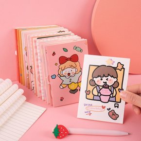 라인 문구 메모 미니 노트 디자인 심플 수첩 예쁜 핸디 팬시 1권