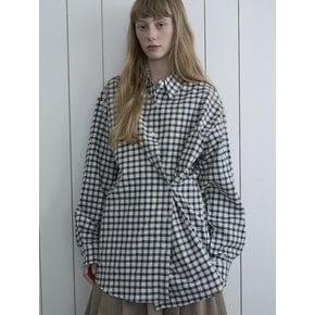 Nerd oversize wrap shirt_black check