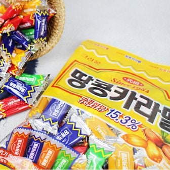 너만아는과자점 크라운 땅콩카라멜 324g x 3봉 / 간식 캬라멜 캐러멜