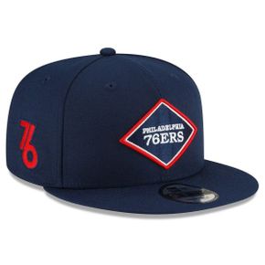 5166239 New Era Mens Navy Philadelphia 76ers 2023/24 City Edition Alternate 9FIFTY Snapbac