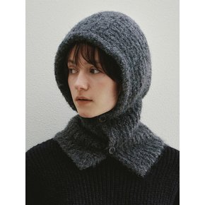 Button Wool Buckle Balaclava (Charcoal)