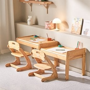 부오노3 원목 유아 아기 책상 의자 높이조절 테이블 세트
