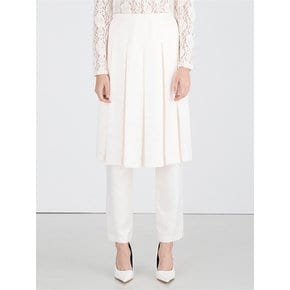 Pleats Skirt Pants_White